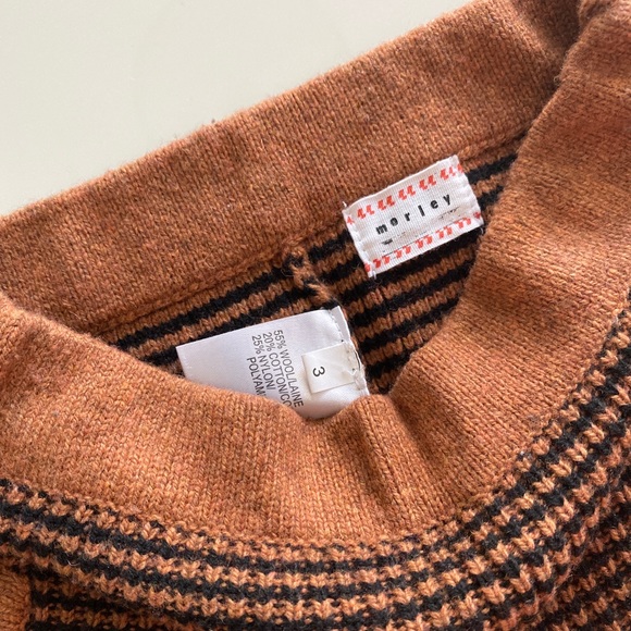 Kids Morley Flared Brown Brick Wool Blend Pants 3Y Cropped Bell Trousers Knit - Picture 6 of 6